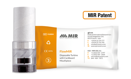 MIR Flowmir disposable Turbine with cardboard mouthpiece